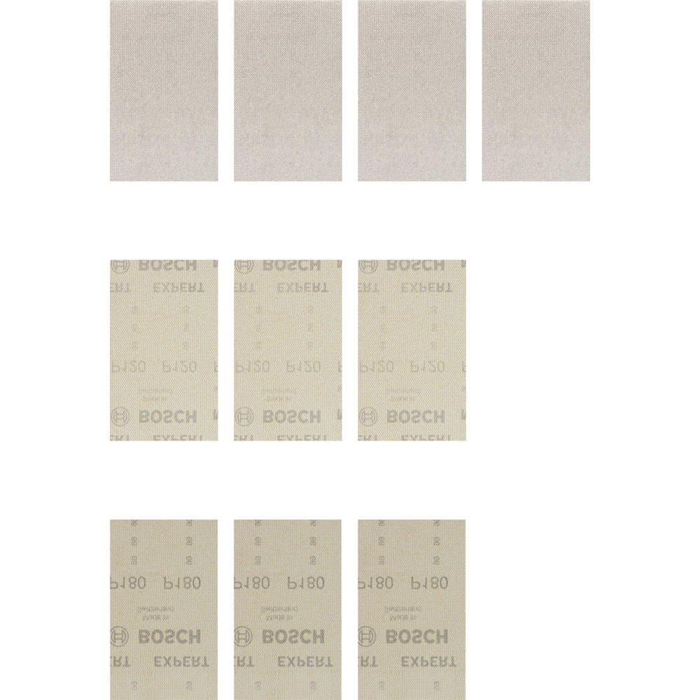 Image of Bosch EXPERT M480 80mm x 133mm Net Abrasive Sanding Sheets 80mm x 133mm Assorted Pack of 10