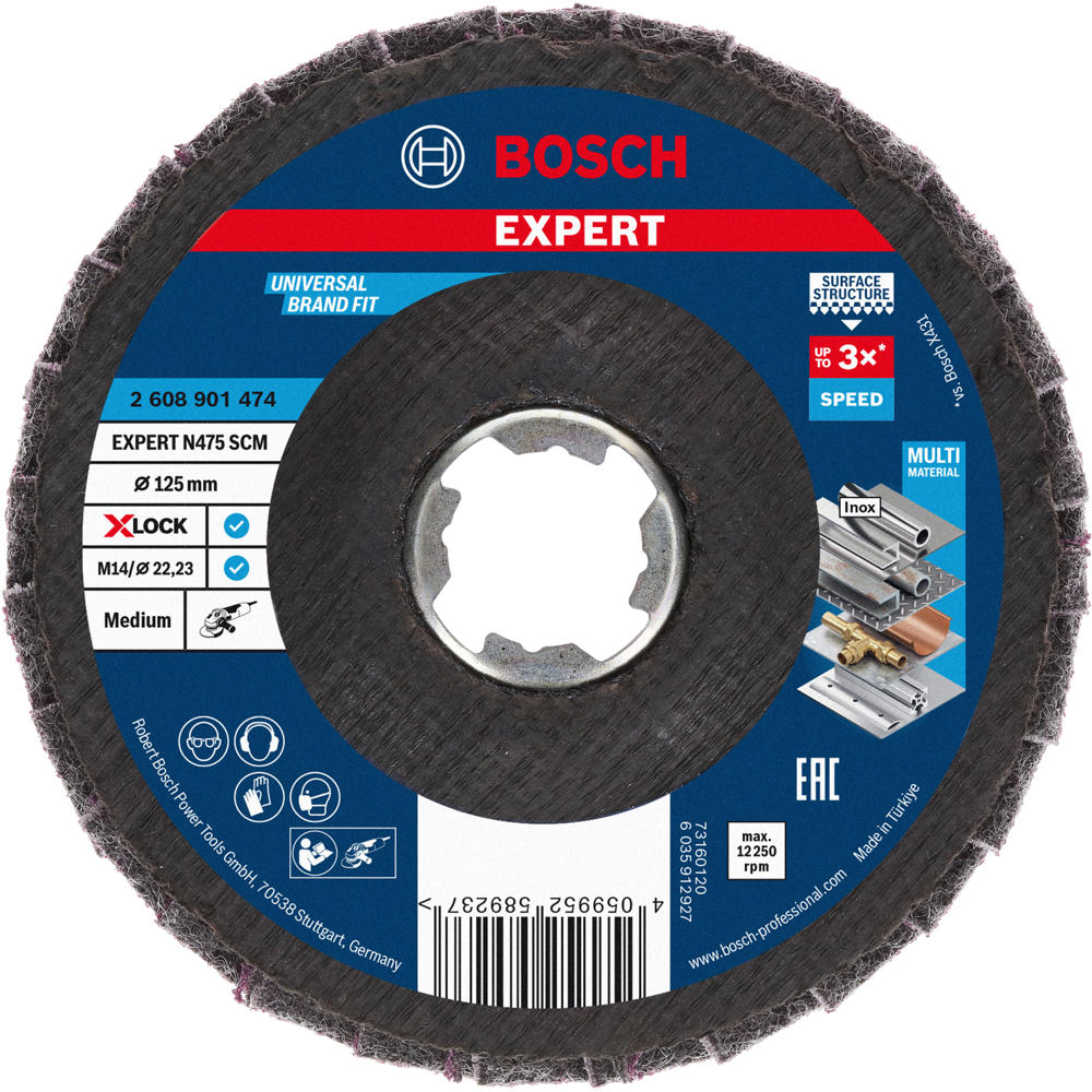 Image of Bosch EXPERT X Lock Surface Conditioning Flap Disc 125mm Medium