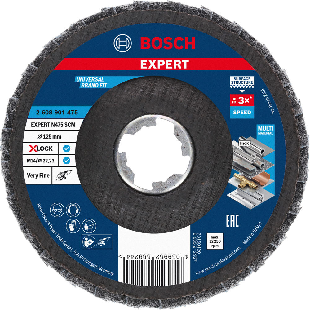 Image of Bosch EXPERT X Lock Surface Conditioning Flap Disc 125mm Very Fine