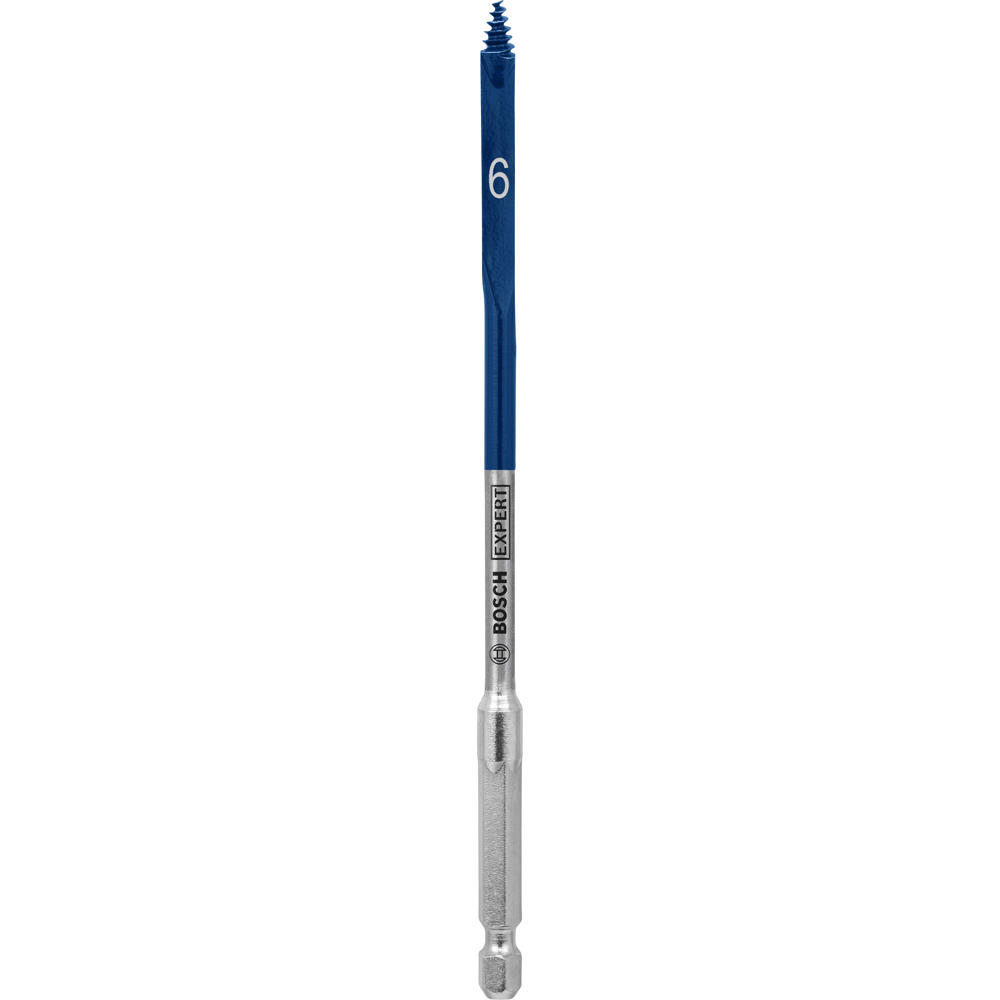 Image of Bosch EXPERT Self Cut Speed Hex Shank Wood Flat Drill Bit 152mm Long 6mm 152mm