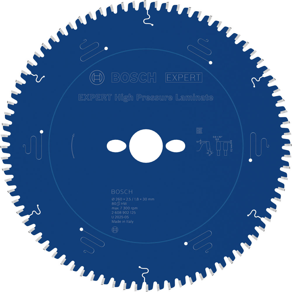 Image of Bosch EXPERT High Pressure Laminate Circular Mitre Saw Blade 260mm 80T 30mm