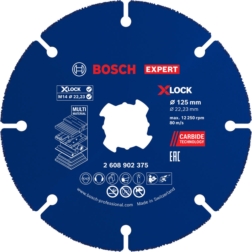 Image of Bosch EXPERT X Lock Carbide Multi Material Cutting Disc 125mm Pack of 1
