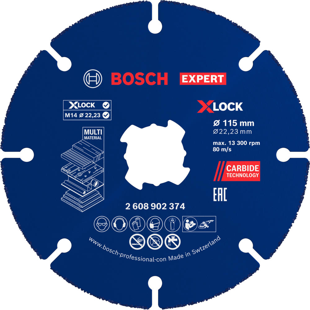 Image of Bosch EXPERT X Lock Carbide Multi Material Cutting Disc 115mm Pack of 10