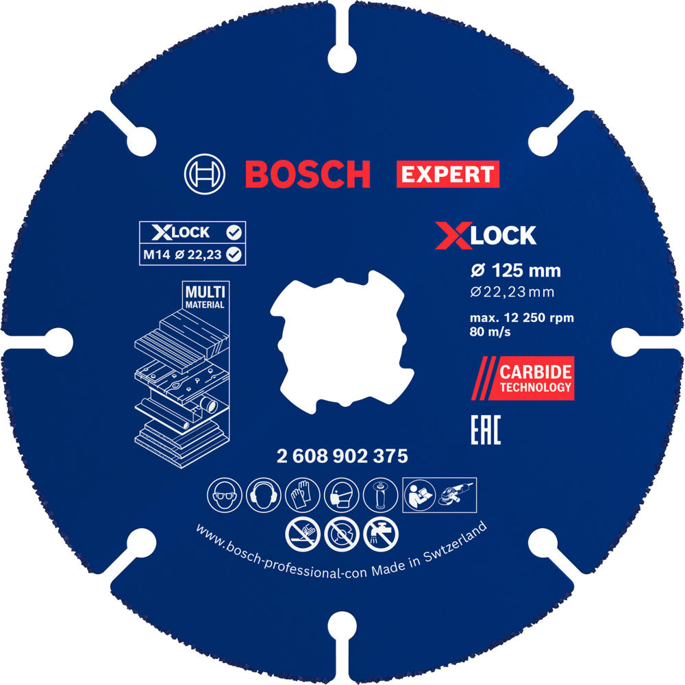 Image of Bosch EXPERT X Lock Carbide Multi Material Cutting Disc 125mm Pack of 10