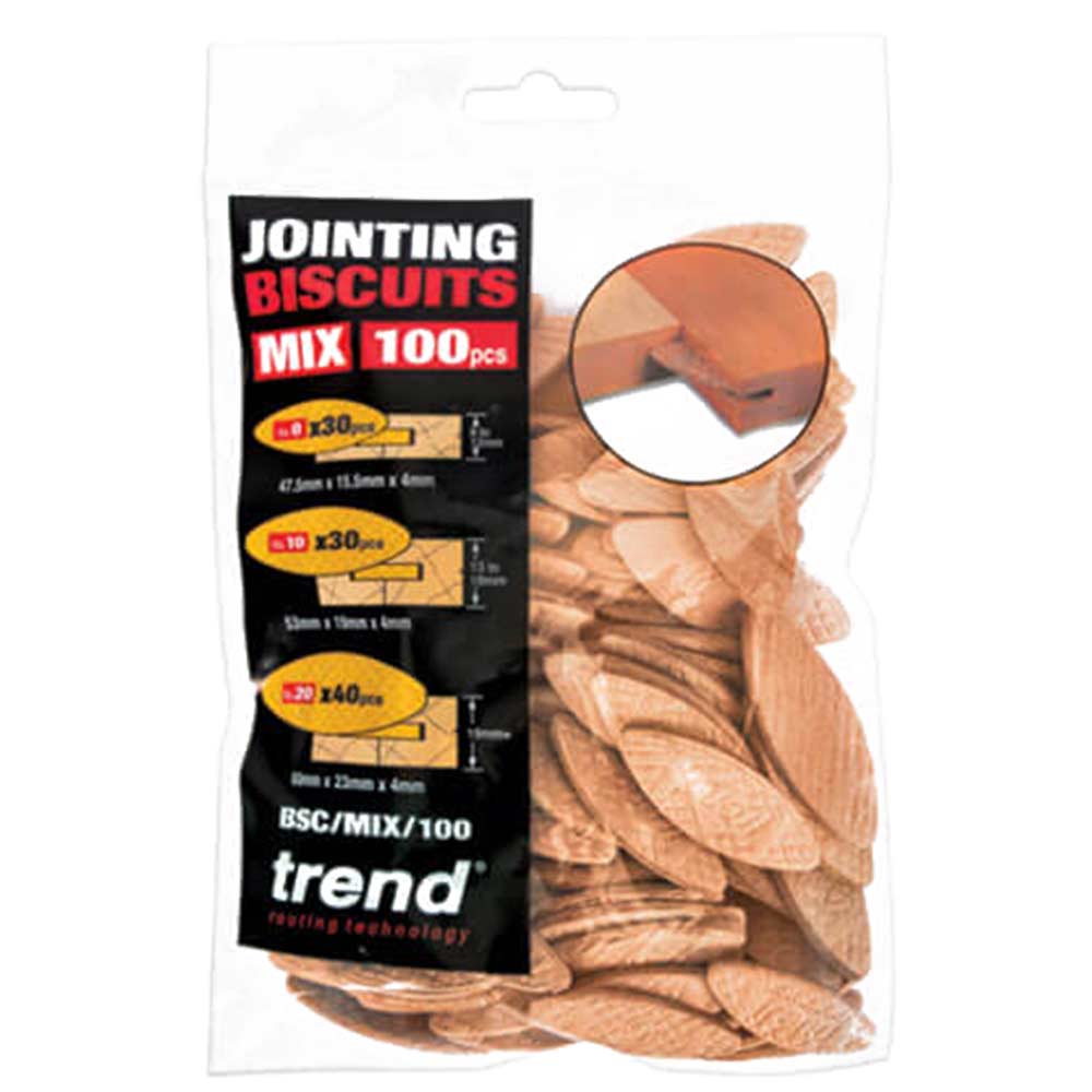 Trend Wood Jointing Biscuits Assorted Pack of 100