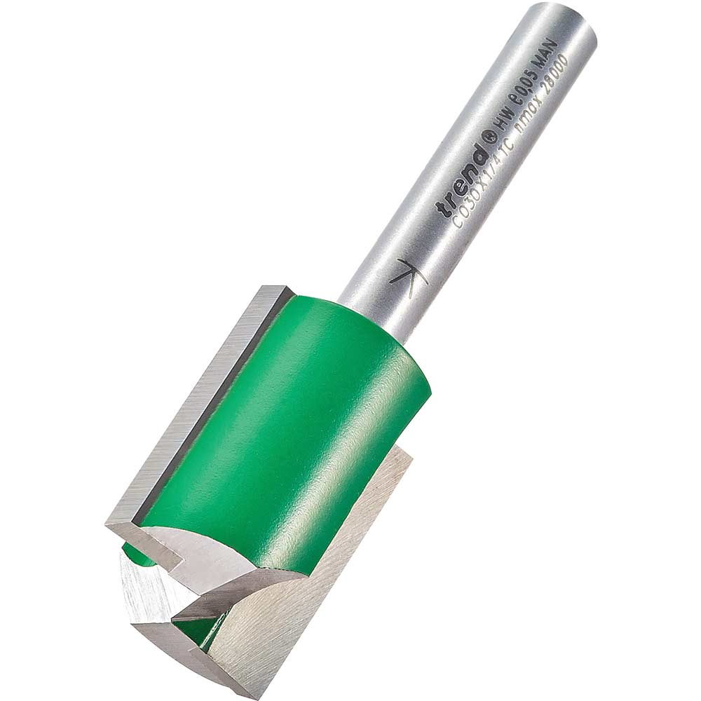 Trend CRAFTPRO Two Flute Straight Router Cutter 19.1mm 25.4mm 1/4