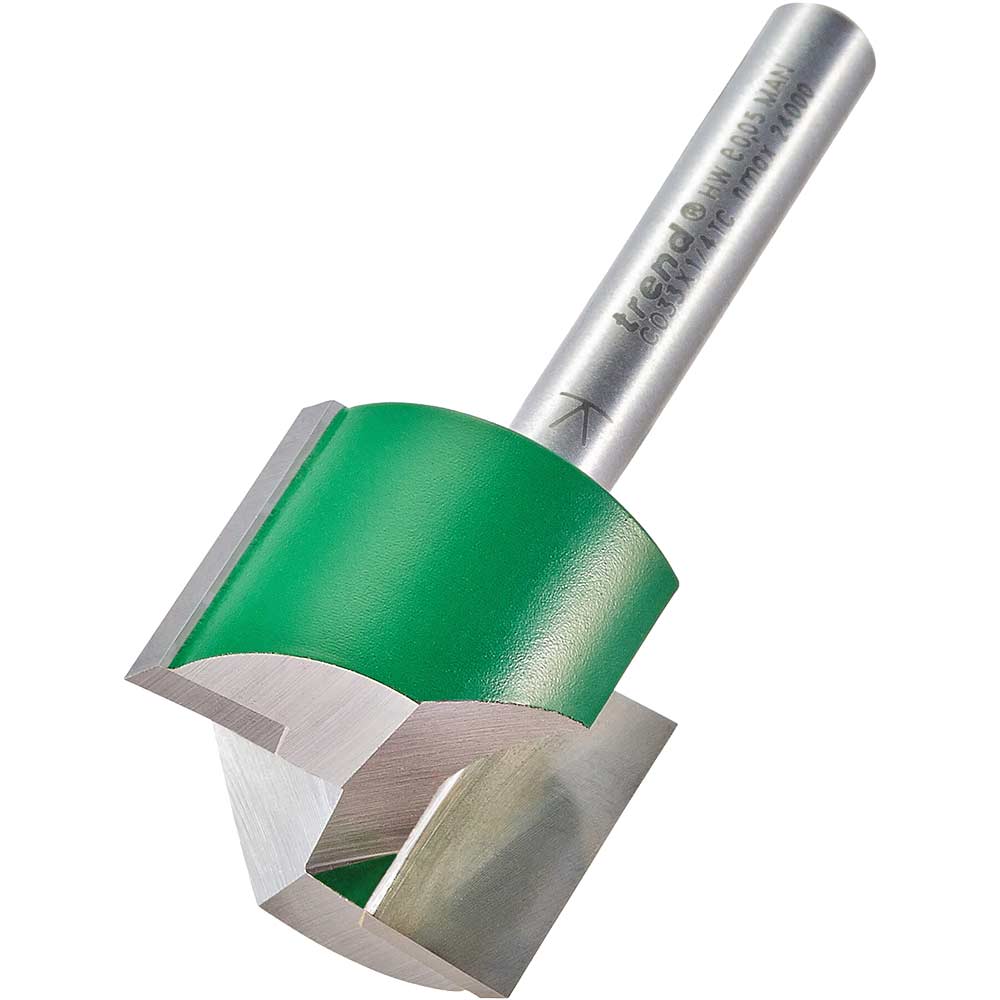 Trend CRAFTPRO Two Flute Straight Router Cutter 25.4mm 19.1mm 1/4