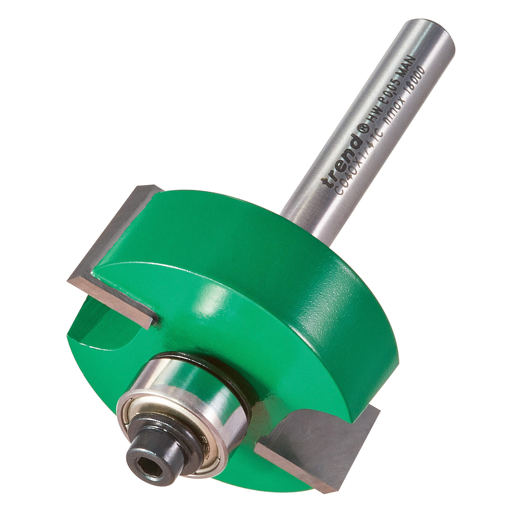 Image of Trend Bearing Self Guided Rebate Router Cutter 35mm 12.7mm 1/4"