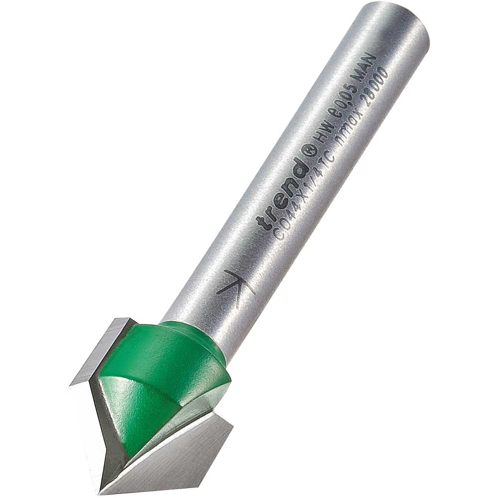 Trend CRAFTPRO Chamfer V Grovve Router Cutter 12.7mm 13mm 1/4