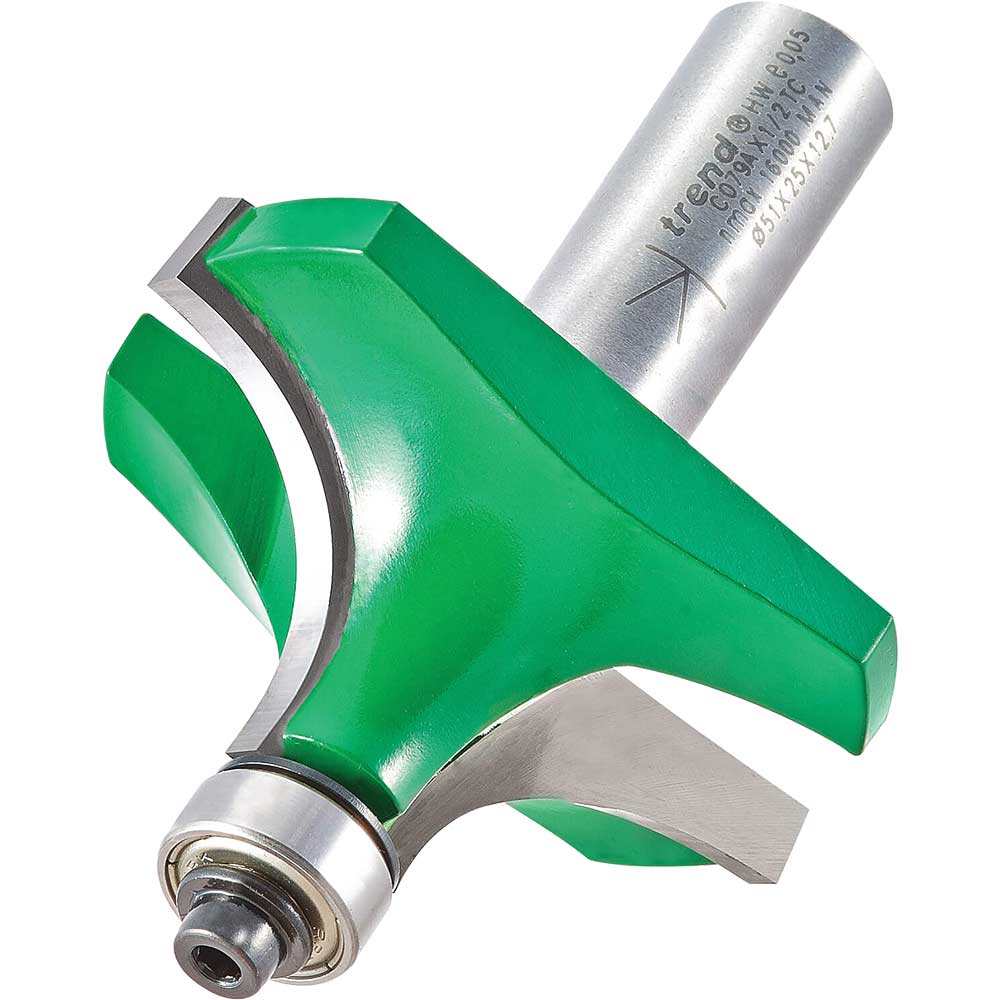 Image of Trend CraftPro Bearing Guided Round Over and Ovolo Router Cutter 51mm 25mm 1/2"