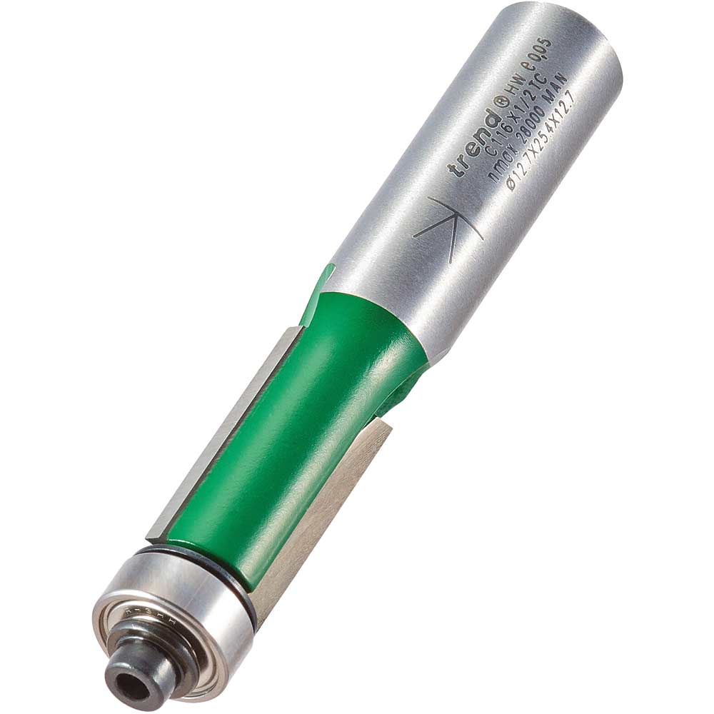 Trend CRAFTPRO Bearing Guided Trimmer Router Cutter 12.7mm 25.4mm 1/2