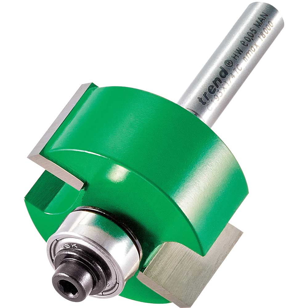 Image of Trend Bearing Self Guided Rebate Router Cutter 31.8mm 15.9mm 1/4"