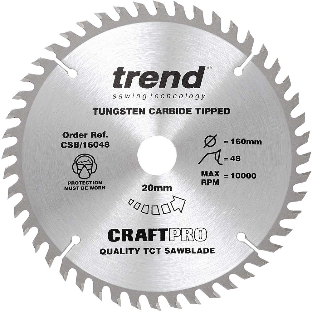Trend CRAFTPRO Wood Cutting Saw Blade 160mm 48T 20mm