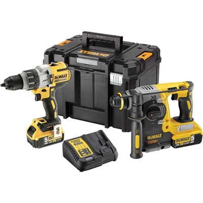 DeWalt DCK229P2T 18v XR Cordless Brushless Combi Drill and SDS Drill Kit