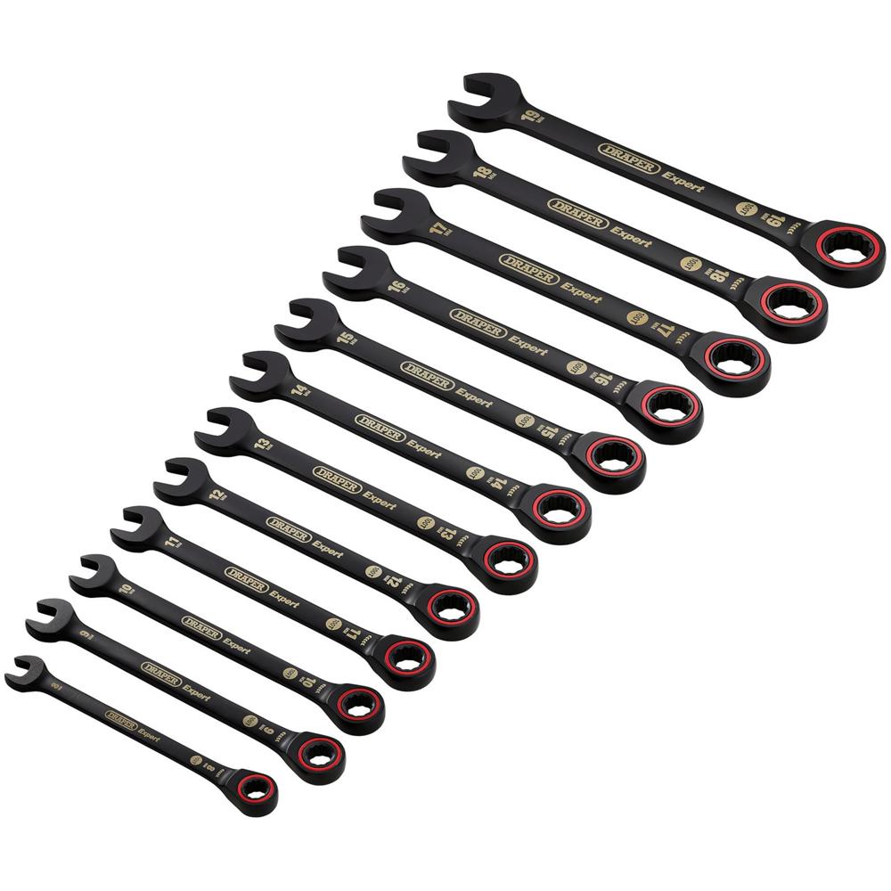 Draper Expert 12 Piece Hi-Torq Ratchet Combination Spanner Set