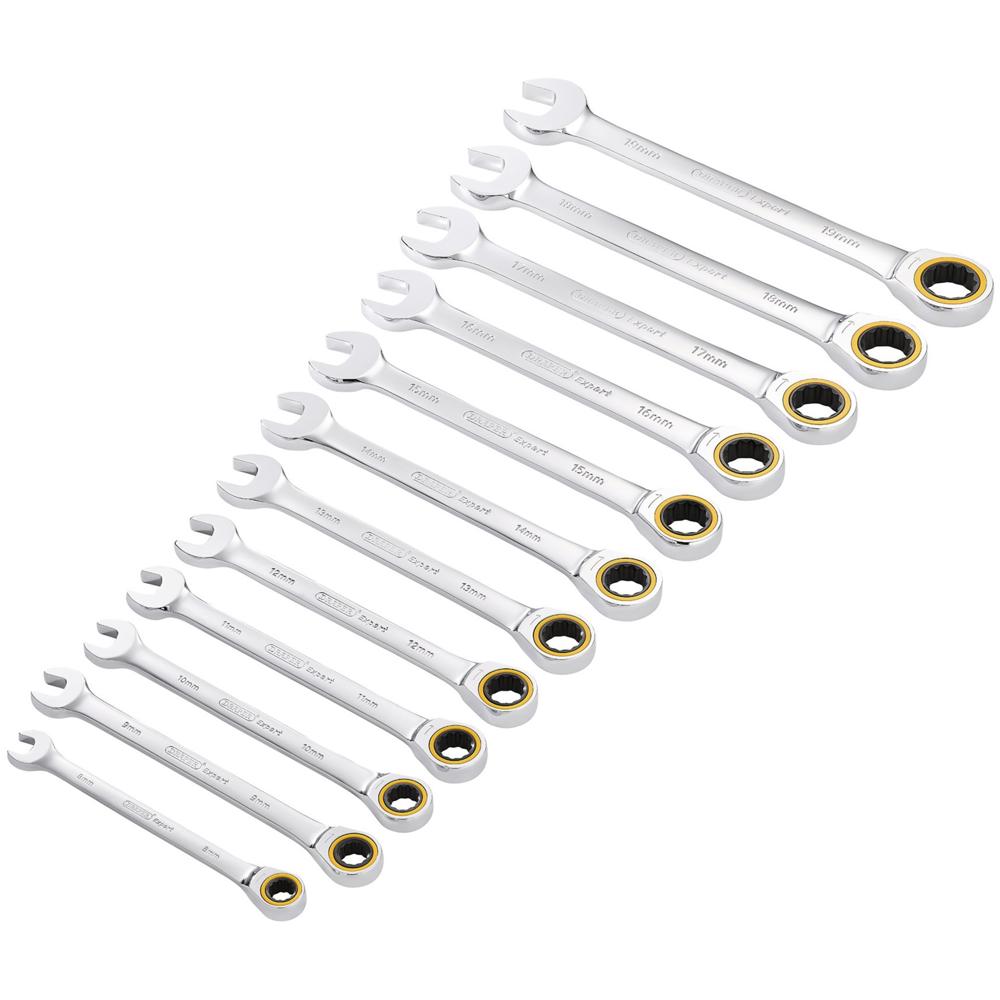Expert 12 Piece Hi-Torq Ratchet Combination Spanner Set