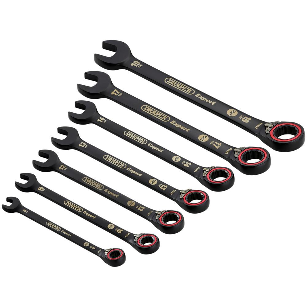 Click to view product details and reviews for Draper Expert Hi Torq 7 Piece Reversible Ratchet Combination Spanner Set.