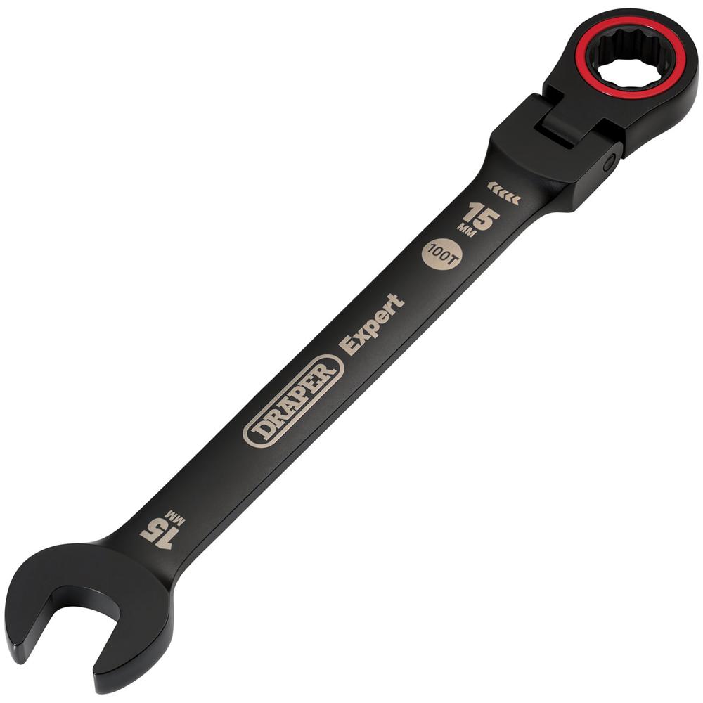 Draper Expert Hi-Torq Flexible Head Ratchet Combination Spanner 15mm