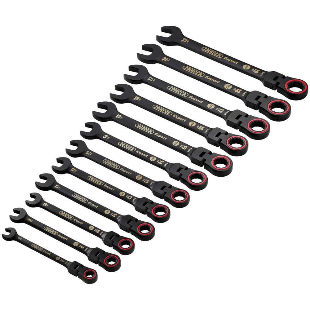 Click to view product details and reviews for Draper Expert 12 Piece Hi Torq Flexible Head Ratchet Combination Spanner Set. Click to view product details and reviews for Draper Expert 12 Piece Hi Torq Flexible Head Ratchet Combination Spanner Set.