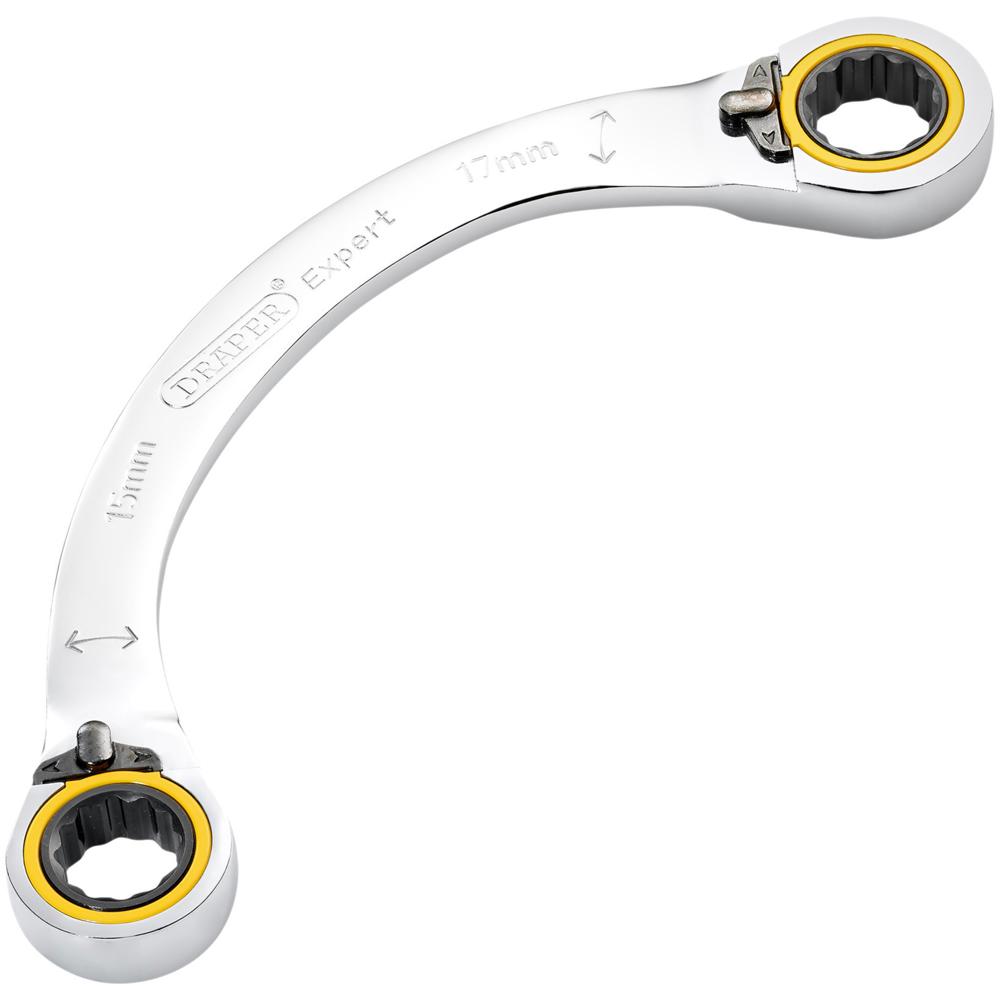 Draper Expert Hi Torq Double Ring Ratchet Half Moon Spanner 15mm x 17mm