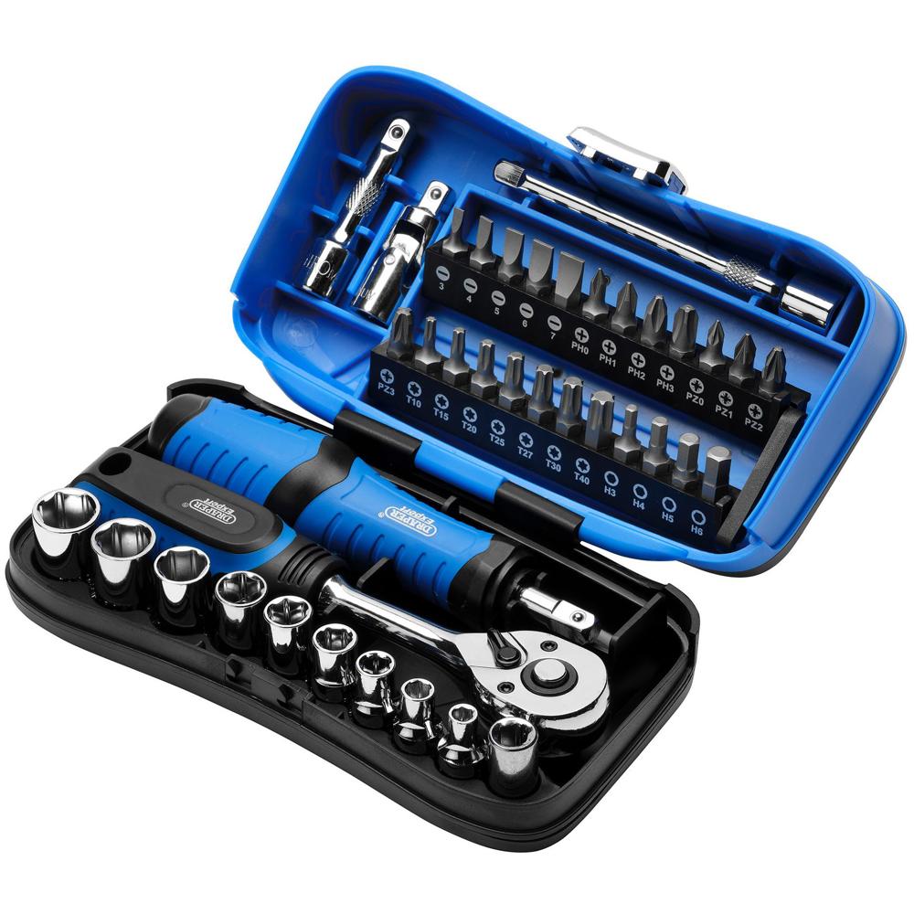 Expert 39 Piece 1/4" Drive Socket and Screwdriver Bit Set
