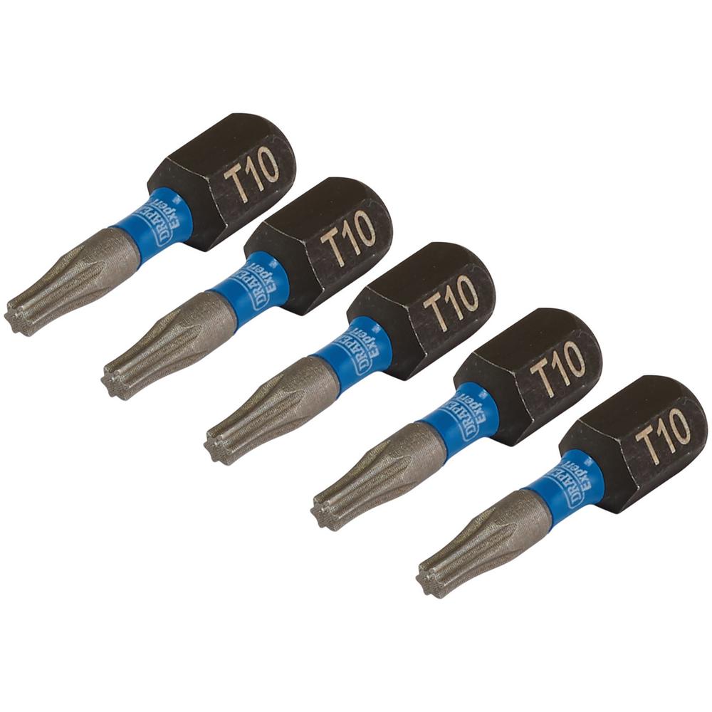 Draper Expert Impact Torx Screwdriver Bits T10 25mm Pack Of 5