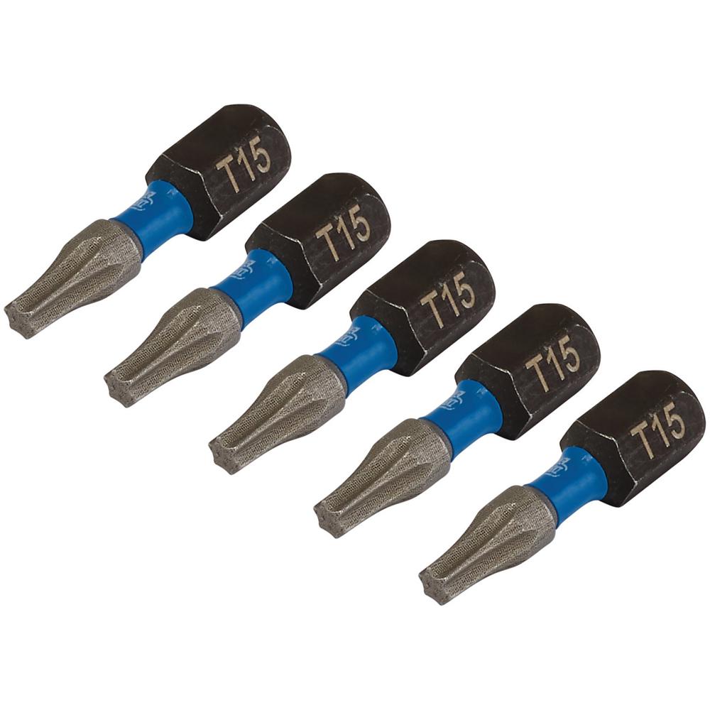 Draper Expert Impact Torx Screwdriver Bits T15 25mm Pack of 5