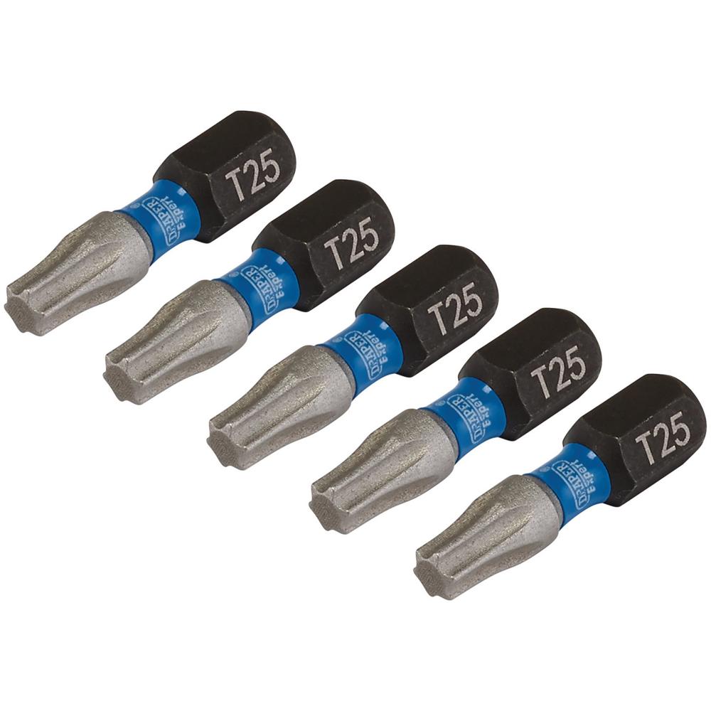 Draper Expert Impact Torx Screwdriver Bits T25 25mm Pack of 5