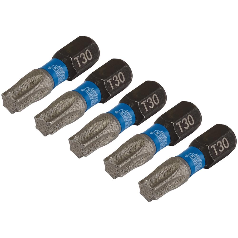 Draper Expert Impact Torx Screwdriver Bits T30 25mm Pack of 5