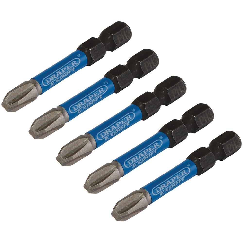 Draper Expert Impact Phillips Screwdriver Bits PH3 50mm Pack of 5
