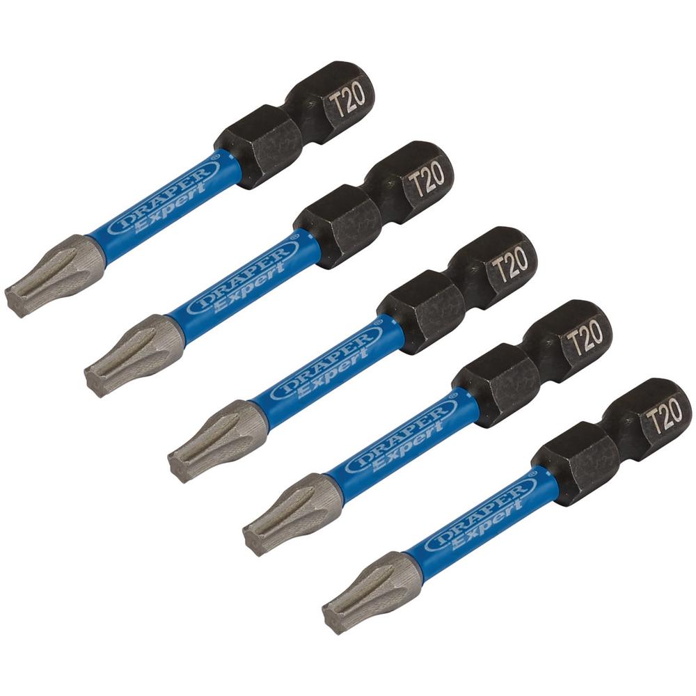 Draper Expert Impact Torx Screwdriver Bits T20 50mm Pack of 5