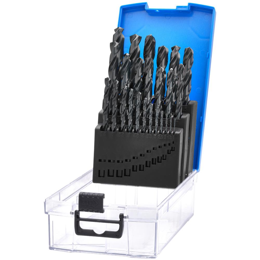 25 Piece Black Oxide Coated HSS Drill Bit Set
