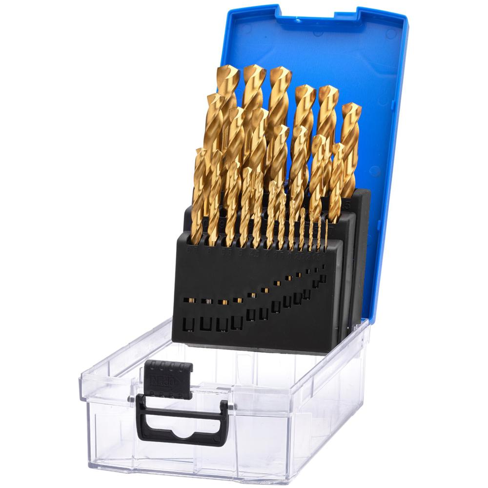 25 Piece HSS TiN Drill Bit Set