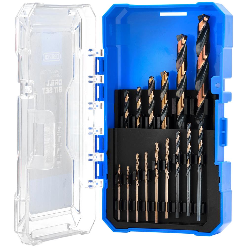 15 Piece HSS Turbo Titanium Drill Bit Set