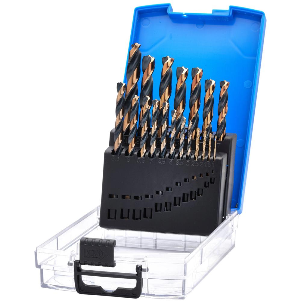 19 Piece HSS Turbo Titanium Drill Bit Set