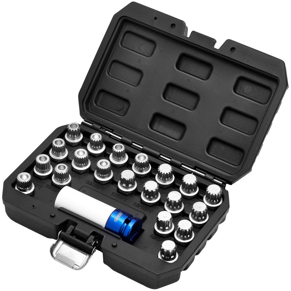 21 Piece 1/2" Drive Locking Wheel Socket Set for BMW Vehicles