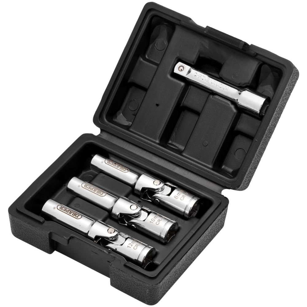 Draper 4 Piece 3/8" Drive Glow Plug Socket Set 3/8