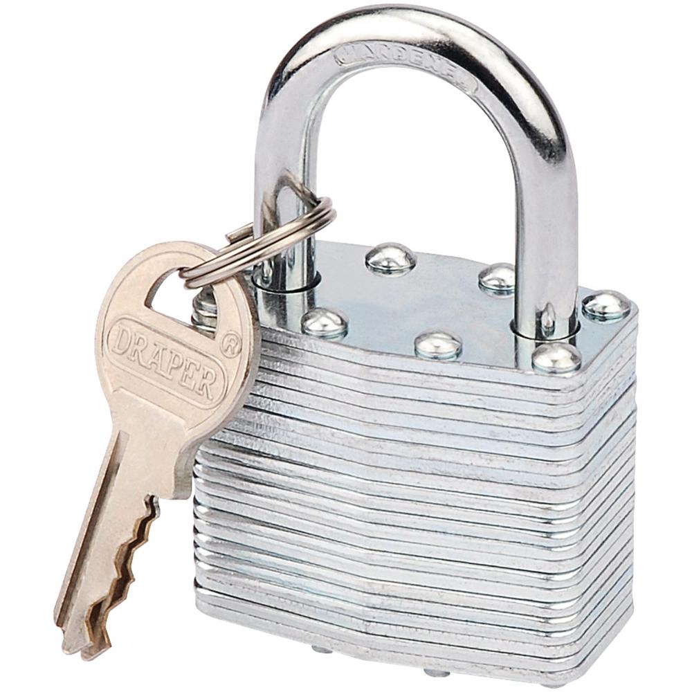 Draper Laminated Steel Padlock 40mm Standard