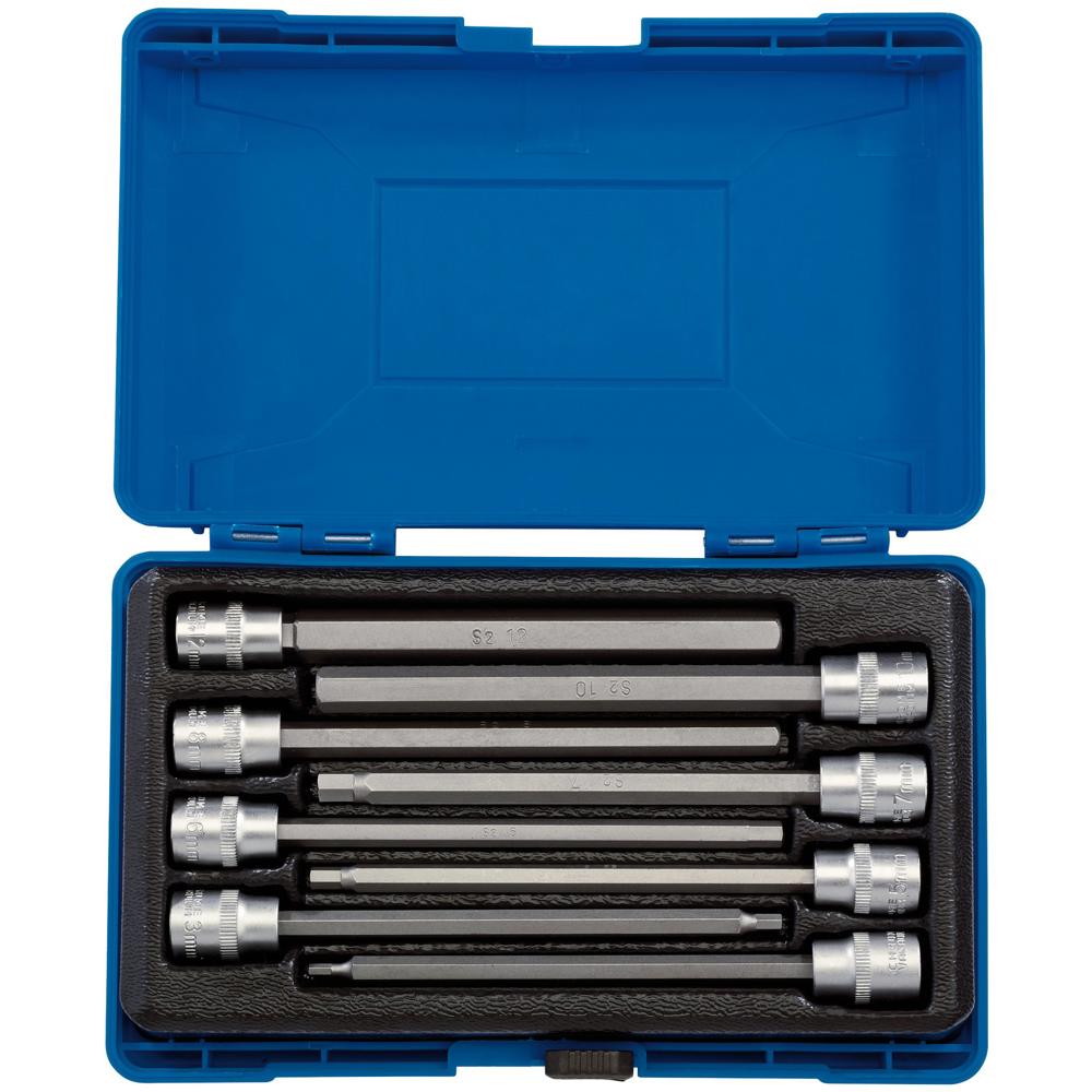 8 Piece 3/8" Drive Extra Long Hexagon Socket Bit Set