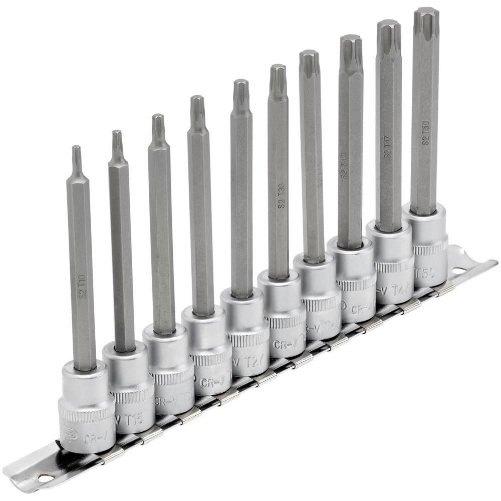 10 Piece 3/8" Drive Long Torx Socket Bit Set