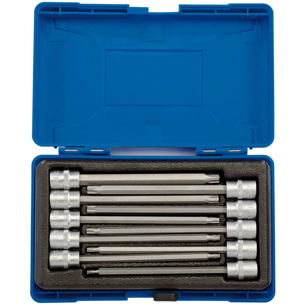 Draper 10 Piece 3/8" Drive Extra Long Torx Socket Bit Set 3/8" 150mm