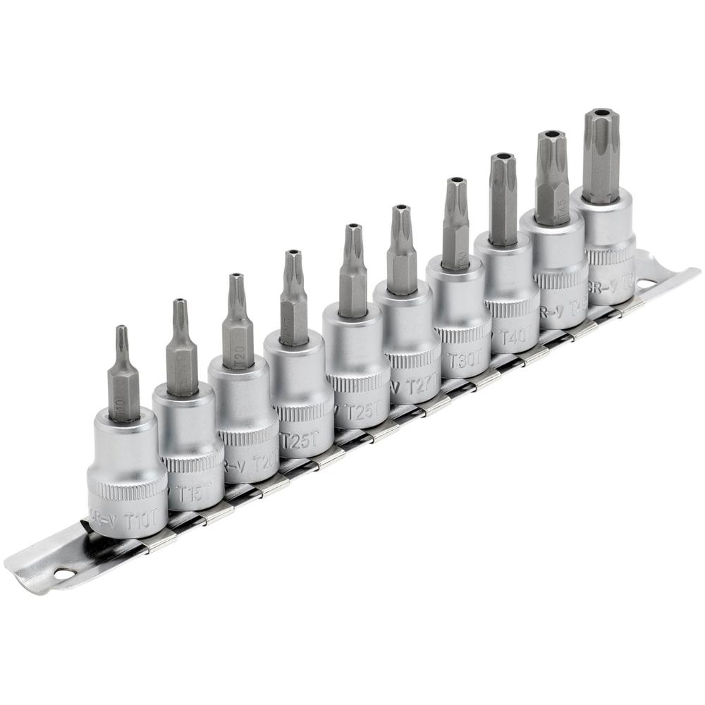 Image of Draper 10 Piece 3/8" Drive Torx Socket Bit Set 3/8" 55mm