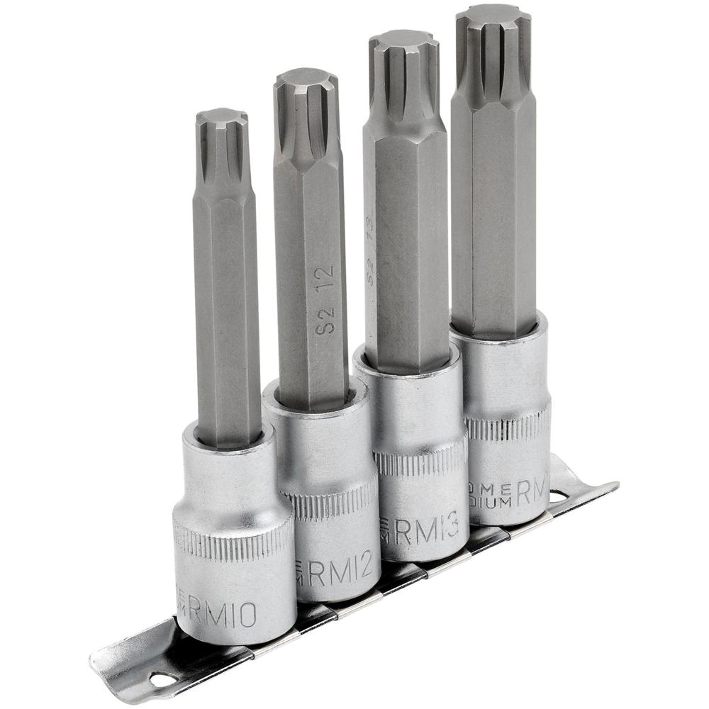 Draper 4 Piece 1/2" Drive Ribe Socket Bit Set 1/2" 100mm