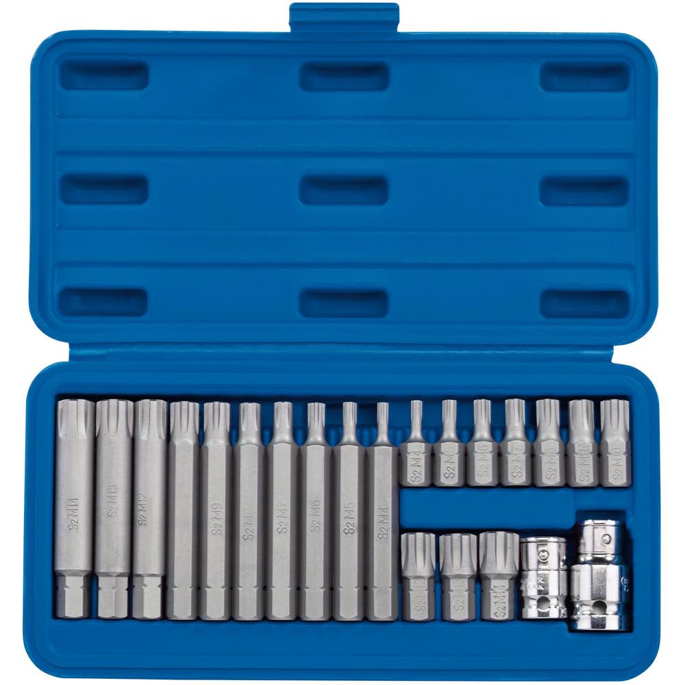22 Piece 3/8" and 1/2" Drive Ribe Socket and Bit Set