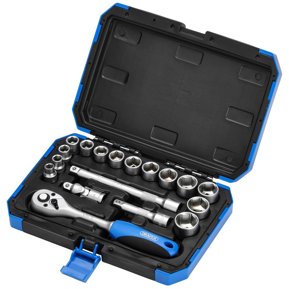 Draper 18 Piece 3/8" Drive Hex Socket Set Metric 3/8