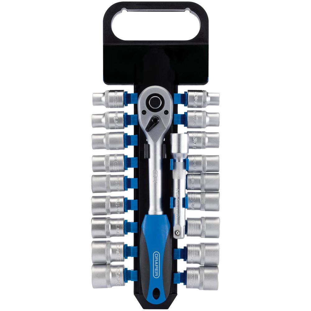 Draper 20 Piece 1/2" Drive Hex Socket Set Metric and Imperial 1/2