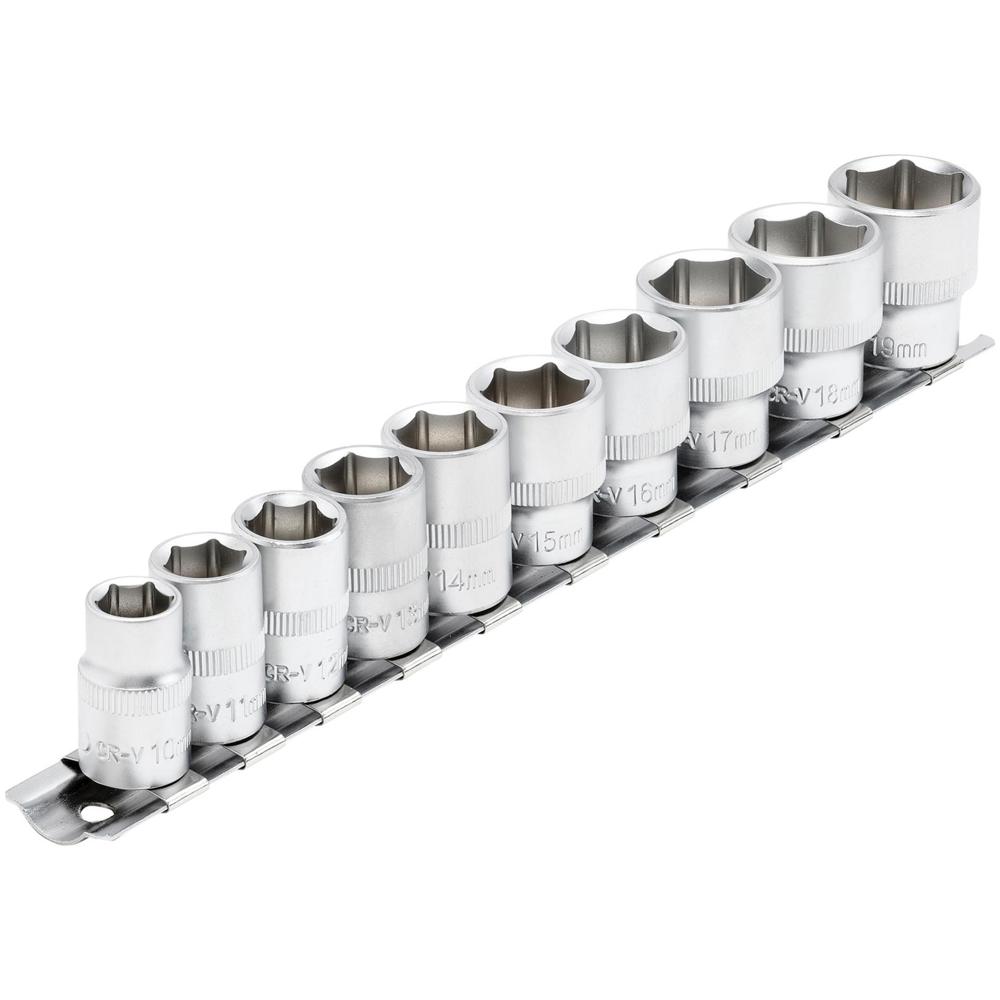 10 Piece 3/8" Drive Hex Socket Set Metric