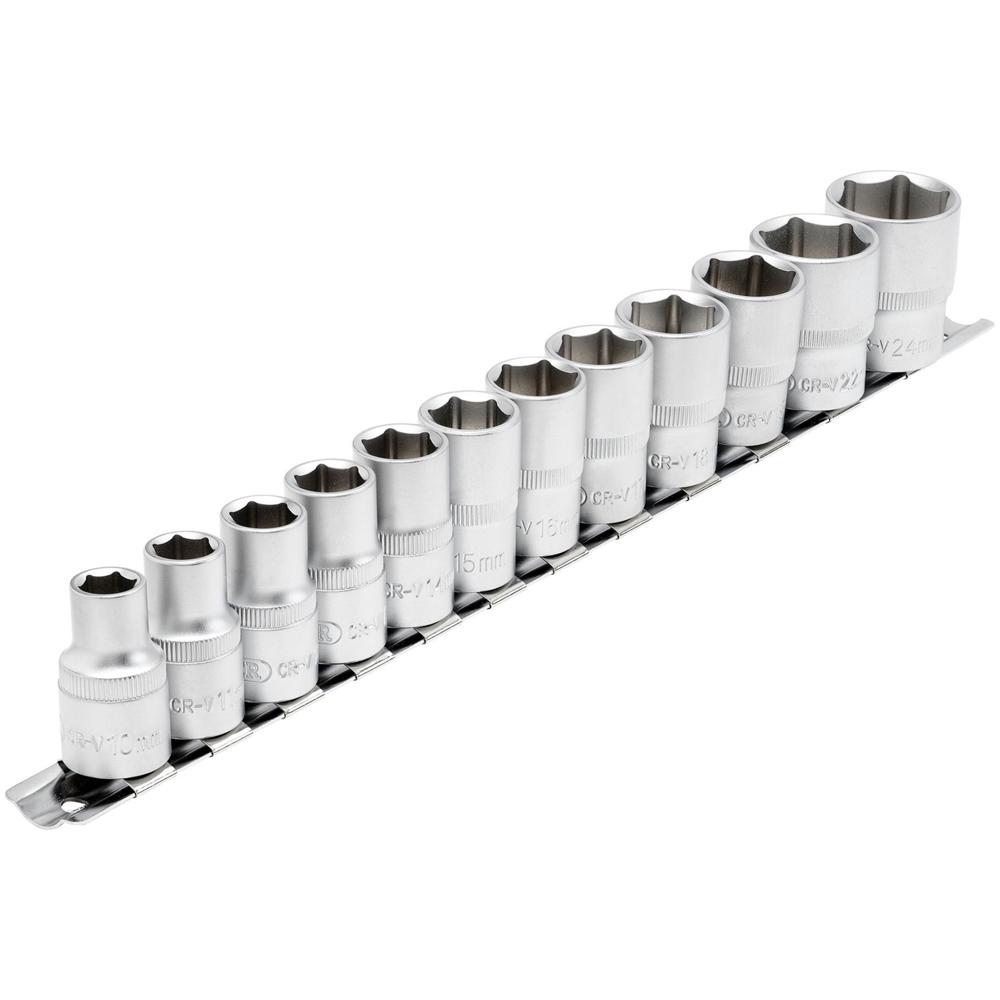 12 Piece 1/2" Drive Hex Socket Set Metric