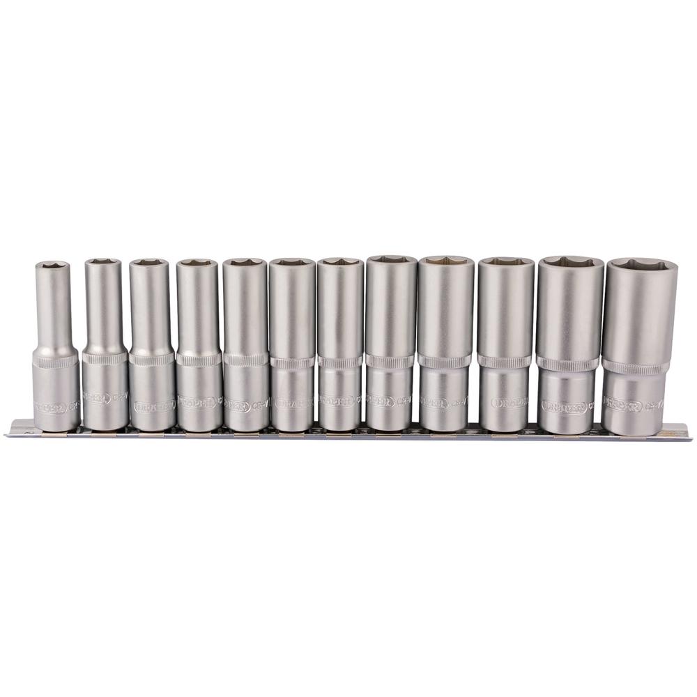 12 Piece 1/2" Drive Deep Hex Socket Set Metric