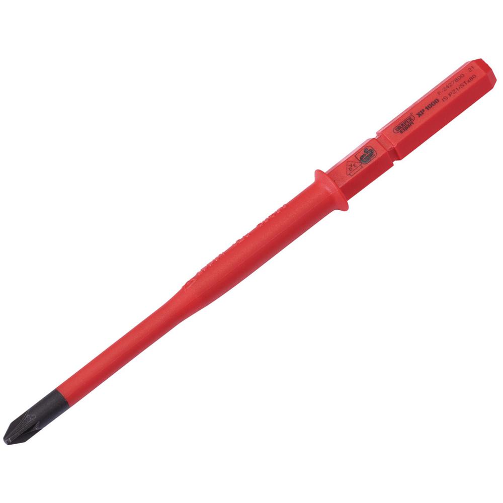 Draper Ergo Plus Extra Slim Pozi VDE Interchangeable Screwdriver Blade PZ2 100mm